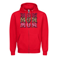 Red Mom mom mom Mother's Day Zipper Hoodie - FaDigitalArtStudio
