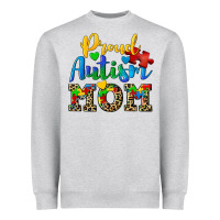 Heather Grey proud autism mom Heavyweight Sweatshirt - CowGirlArtShop