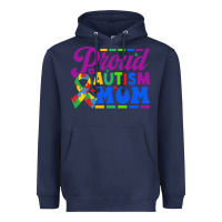 Navy Proud Autism Mom Heavyweight Hoodie - CowhideDigitalArt