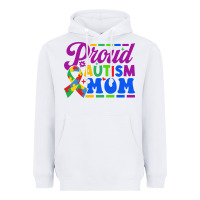 White Proud Autism Mom Heavyweight Hoodie - CowhideDigitalArt