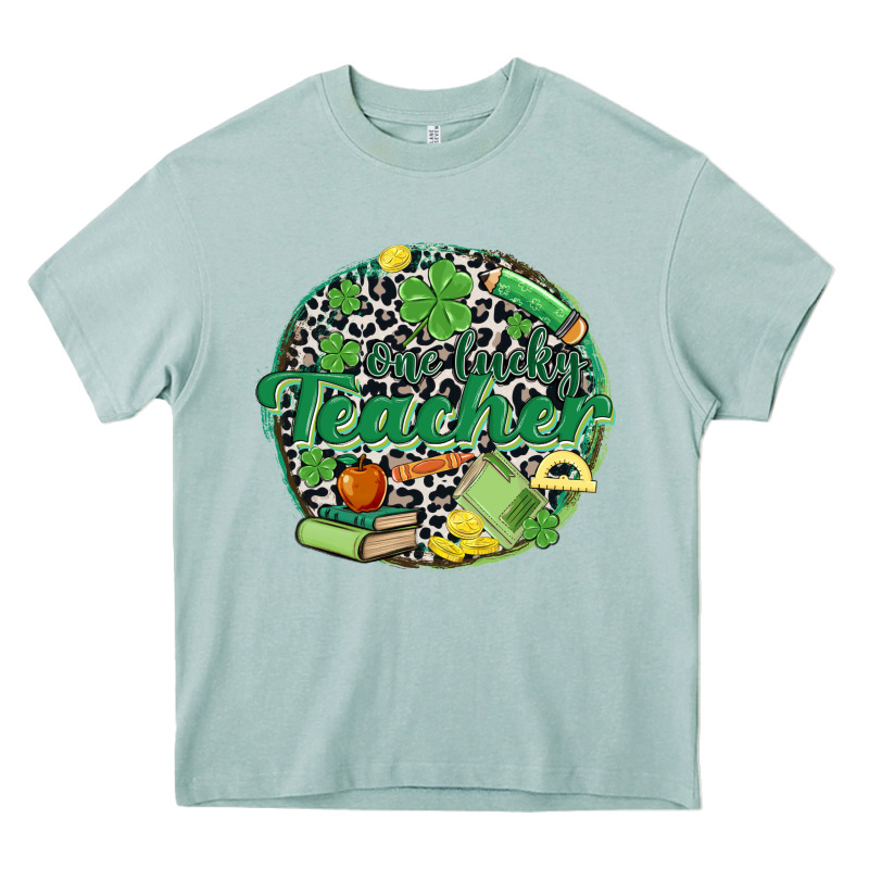One Lucky Teacher Heavy Core Tee by MaliasSmallBusiness | Teevron