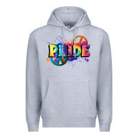 Heather Grey Hippie pride Premium Hoodie - FaDigitalArtStudio