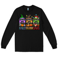 Black hallothanksmas school bus Long Sleeve Tee - texasbilliewilder