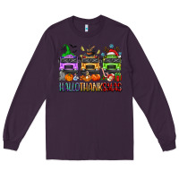 Plum hallothanksmas school bus Long Sleeve Tee - texasbilliewilder