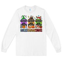 White hallothanksmas school bus Long Sleeve Tee - texasbilliewilder