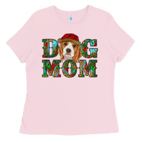 Bubblegum Pink Christmas dog mom beagle Ladies Tee - RanaPortraitStore