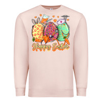 Pale Pink Happy Easter Eggs Nurse Premium Sweatshirt - LillyAllenDesigns