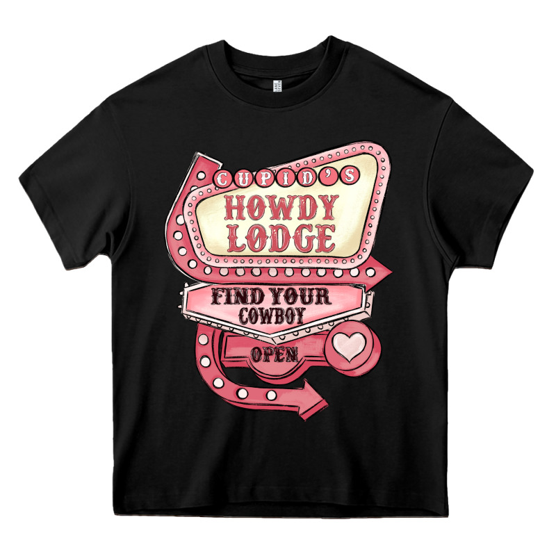Cupids Howdy Lodge Find Your Cowboy Open Heavy Core Tee by MaliasSmallBusiness | Teevron