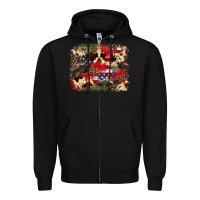 Black 4th of july american flagcowhide  leopard backgrou Zipper Hoodie - FaDigitalArtStudio