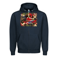 Navy 4th of july american flagcowhide  leopard backgrou Zipper Hoodie - FaDigitalArtStudio