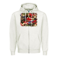 Oatmeal Heather 4th of july american flagcowhide  leopard backgrou Zipper Hoodie - FaDigitalArtStudio