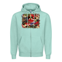 Seafoam 4th of july american flagcowhide  leopard backgrou Zipper Hoodie - FaDigitalArtStudio
