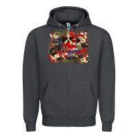 Smoke 4th of july american flagcowhide  leopard backgrou Zipper Hoodie - FaDigitalArtStudio