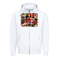 White 4th of july american flagcowhide  leopard backgrou Zipper Hoodie - FaDigitalArtStudio
