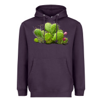 Plum Desert Prickly Pear Cactus Heavyweight Hoodie - LillyAllenDesigns