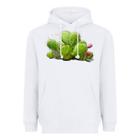 White Desert Prickly Pear Cactus Heavyweight Hoodie - LillyAllenDesigns