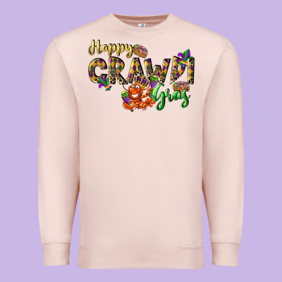 Happy Crawdi Gras Premium Sweatshirt Designed By Lillyallendesigns