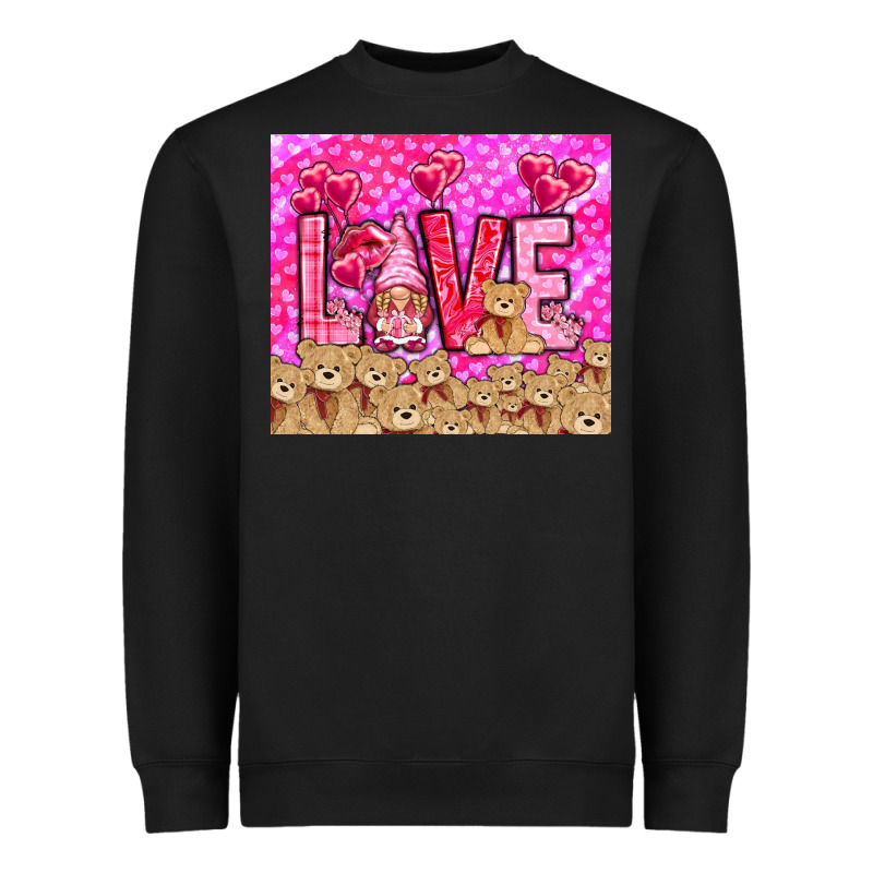 Love Gnome With Bear Tumbler Valentine's Day Heavyweight Sweatshirt by HowdyJamesFarm | Teevron