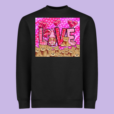 Love Gnome With Bear Tumbler Valentine's Day Heavyweight Sweatshirt Designed By Howdyjamesfarm