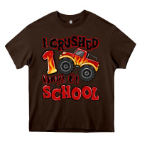 Chocolate Brown i crushed 100 days of school monster truck Heavy Core Tee - MaliasSmallBusiness
