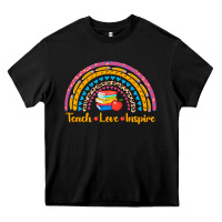 Black back to school rainbow teach love inspire Heavy Core Tee - AdoDesignShop