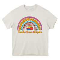 Cream back to school rainbow teach love inspire Heavy Core Tee - AdoDesignShop