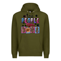 Army Green Less people more dogs Mother's Day Premium Hoodie - FaDigitalArtStudio
