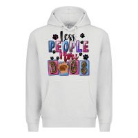 Dove Grey Less people more dogs Mother's Day Premium Hoodie - FaDigitalArtStudio