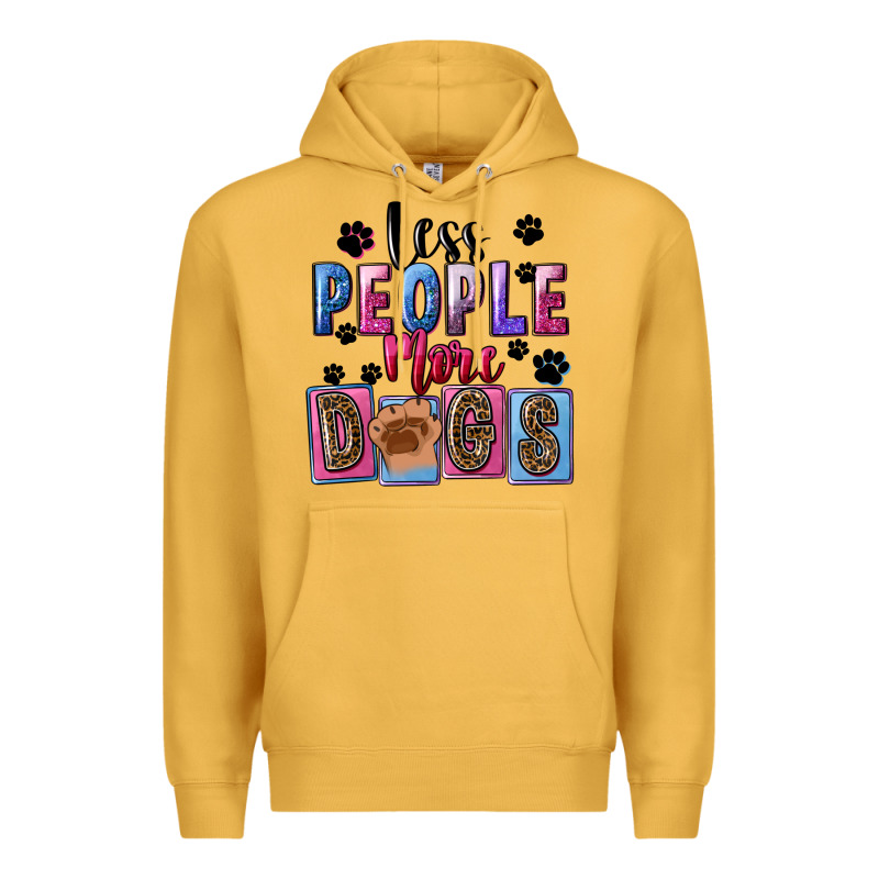 Less People More Dogs Mother's Day Premium Hoodie by FaDigitalArtStudio | Teevron