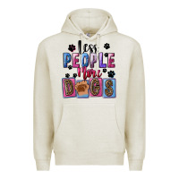Oatmeal Heather Less people more dogs Mother's Day Premium Hoodie - FaDigitalArtStudio