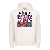 Pale Pink Less people more dogs Mother's Day Premium Hoodie - FaDigitalArtStudio