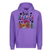 Purple Less people more dogs Mother's Day Premium Hoodie - FaDigitalArtStudio