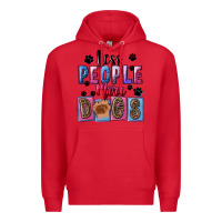 Red Less people more dogs Mother's Day Premium Hoodie - FaDigitalArtStudio