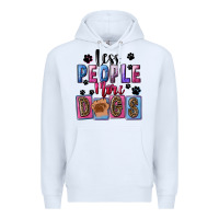White Less people more dogs Mother's Day Premium Hoodie - FaDigitalArtStudio