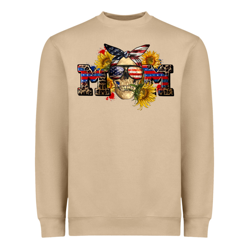 American Mom Skull Heavyweight Sweatshirt by CowGirlArtShop | Teevron