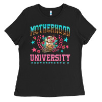 Black motherhood university with coffee Ladies Tee - NancyCooperArtShop