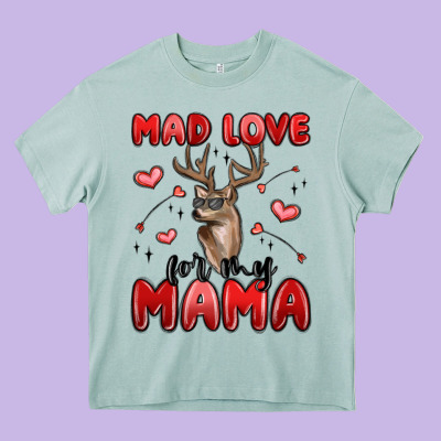 Mad Love For My Mama Heavy Core Tee Designed By Maliassmallbusiness