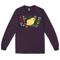 Plum Christmas Joy With Chick Long Sleeve Tee - RanaPortraitStore