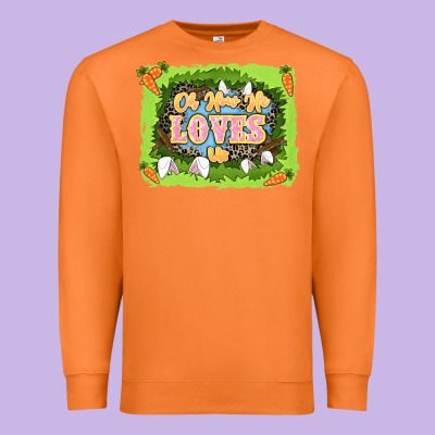 Oh How He Loves Us Easter Day Premium Sweatshirt Designed By Lillyallendesigns