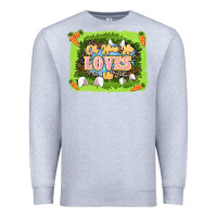 Heather Grey Oh how he loves us Easter Day Premium Sweatshirt - LillyAllenDesigns