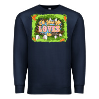 Navy Oh how he loves us Easter Day Premium Sweatshirt - LillyAllenDesigns