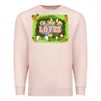 Pale Pink Oh how he loves us Easter Day Premium Sweatshirt - LillyAllenDesigns