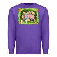 Purple Oh how he loves us Easter Day Premium Sweatshirt - LillyAllenDesigns