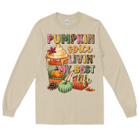 Mushroom Pumpkin spice livin' my best life Long Sleeve Tee - NancyCooperArtShop