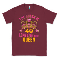 Burgundy the queen is 40 long live the queen Classic Tee - Jasminsmagicworld