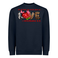 Navy Let all that you do be done in love i corinthians Heavyweight Sweatshirt - HowdyJamesFarm