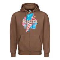 Chestnut Merica leopard lightning bolt Zipper Hoodie - FaDigitalArtStudio