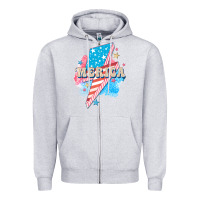 Heather Grey Merica leopard lightning bolt Zipper Hoodie - FaDigitalArtStudio