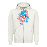 Oatmeal Heather Merica leopard lightning bolt Zipper Hoodie - FaDigitalArtStudio