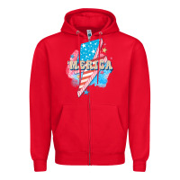 Red Merica leopard lightning bolt Zipper Hoodie - FaDigitalArtStudio